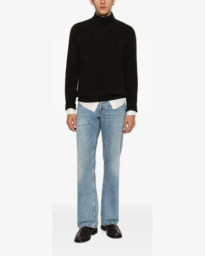 Daniele Fiesoli ribbed-knit mock-neck sweater - Braun Braun
