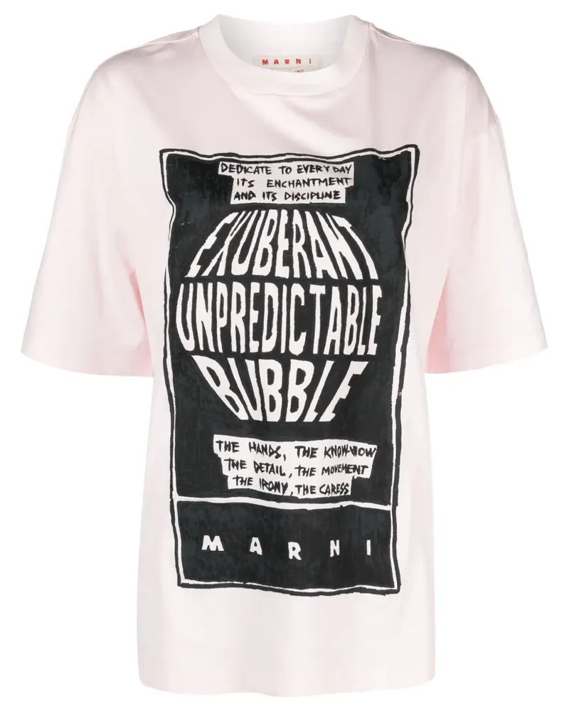 Marni T-Shirt mit Slogan-Print - Rosa Rosa