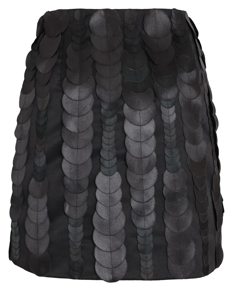 Gloria Coelho Minirock mit zirkulärer Applikation - Schwarz Schwarz
