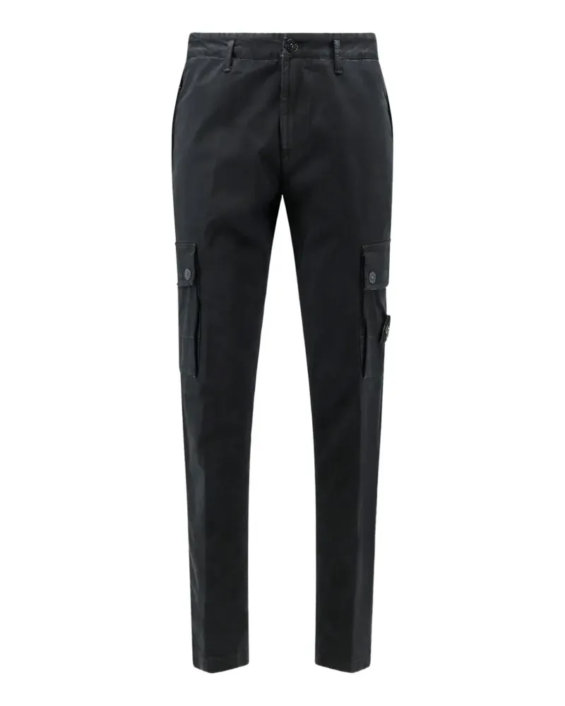 Stone Island 3100034 Hose aus Bio-Twill mit Old-Effekt - Schwarz Schwarz