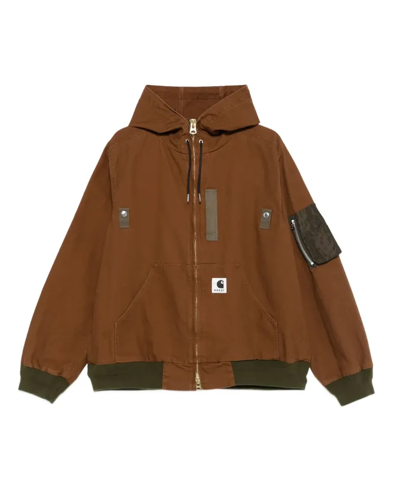 Sacai Bomberjacke mit Kapuze - Braun Braun