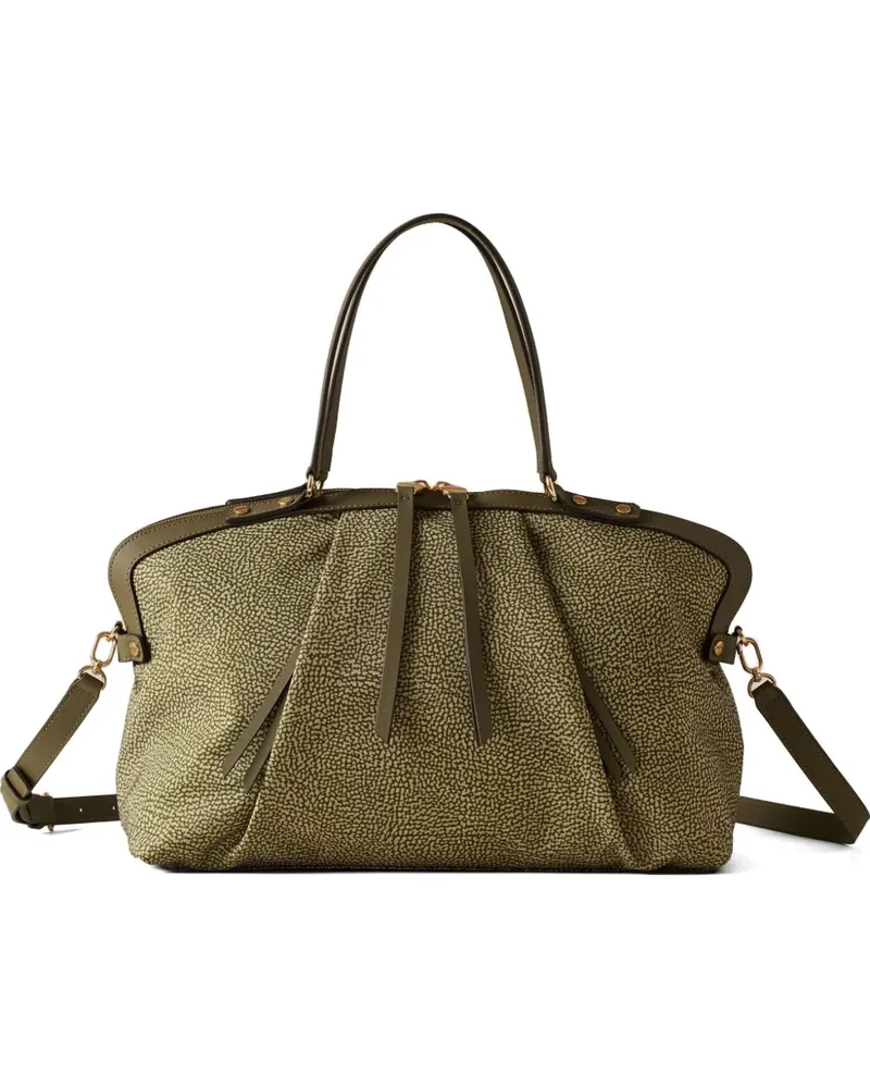 Borbonese medium Frame print tote bag - Grün Grün