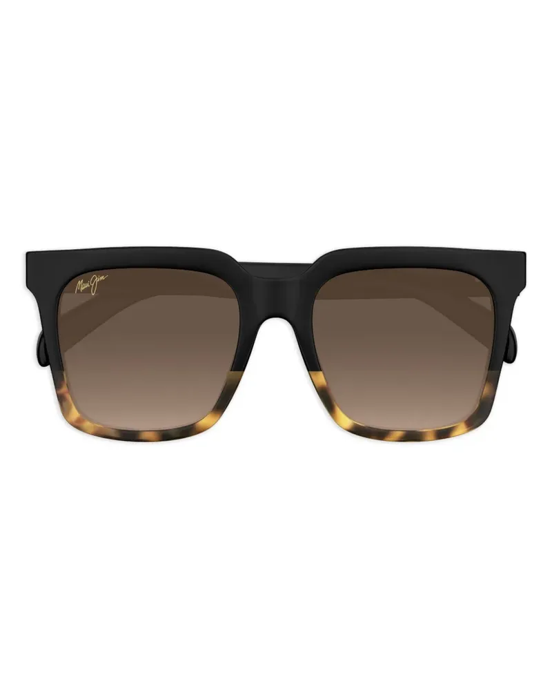 Maui Jim Sonnenbrille mit eckigem Gestell - Schwarz Schwarz