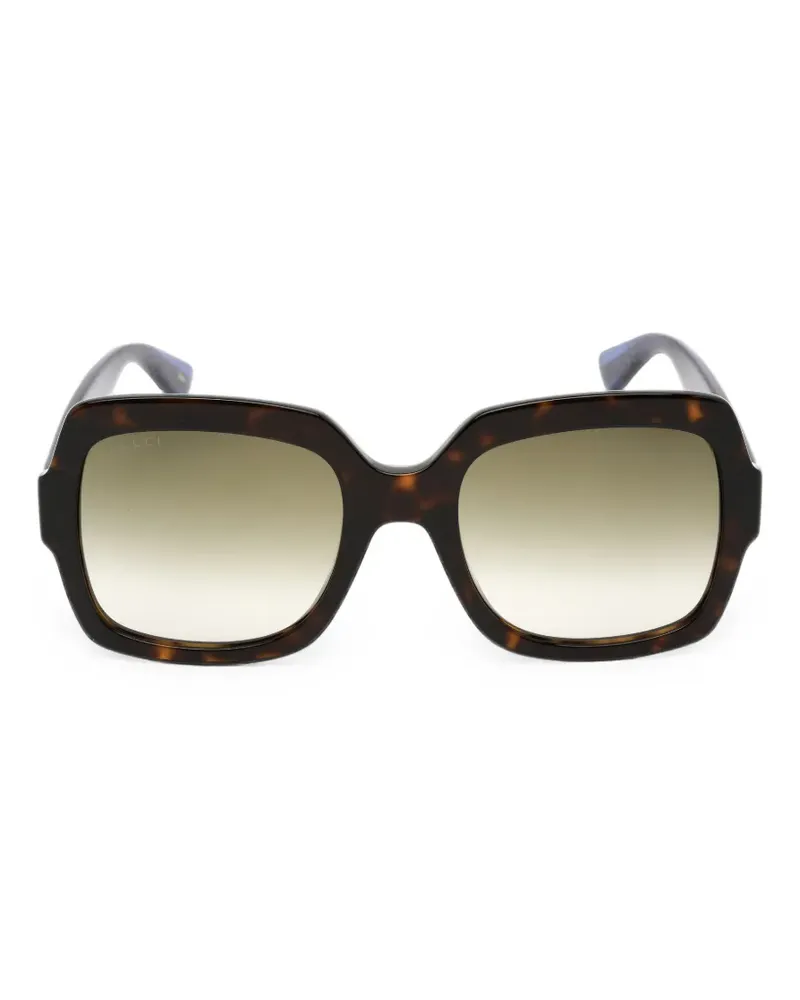 Gucci tortoiseshell-effect square-frame sunglasses - Braun Braun