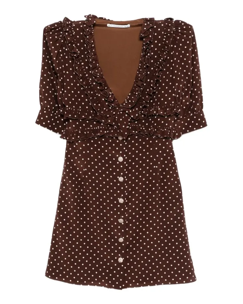 Alessandra Rich ruffled polka-dot mini dress - Braun Braun