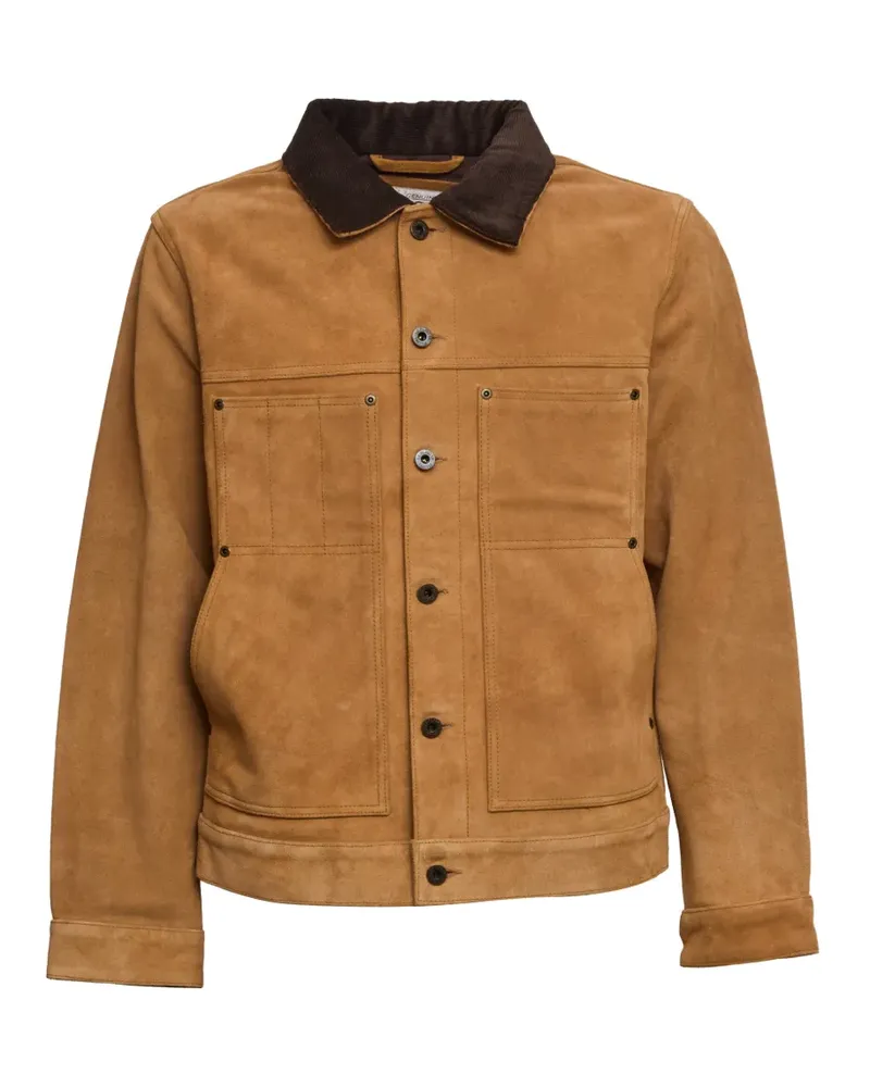 Filson Kurze Lederjacke mit Cordkragen - Nude Nude