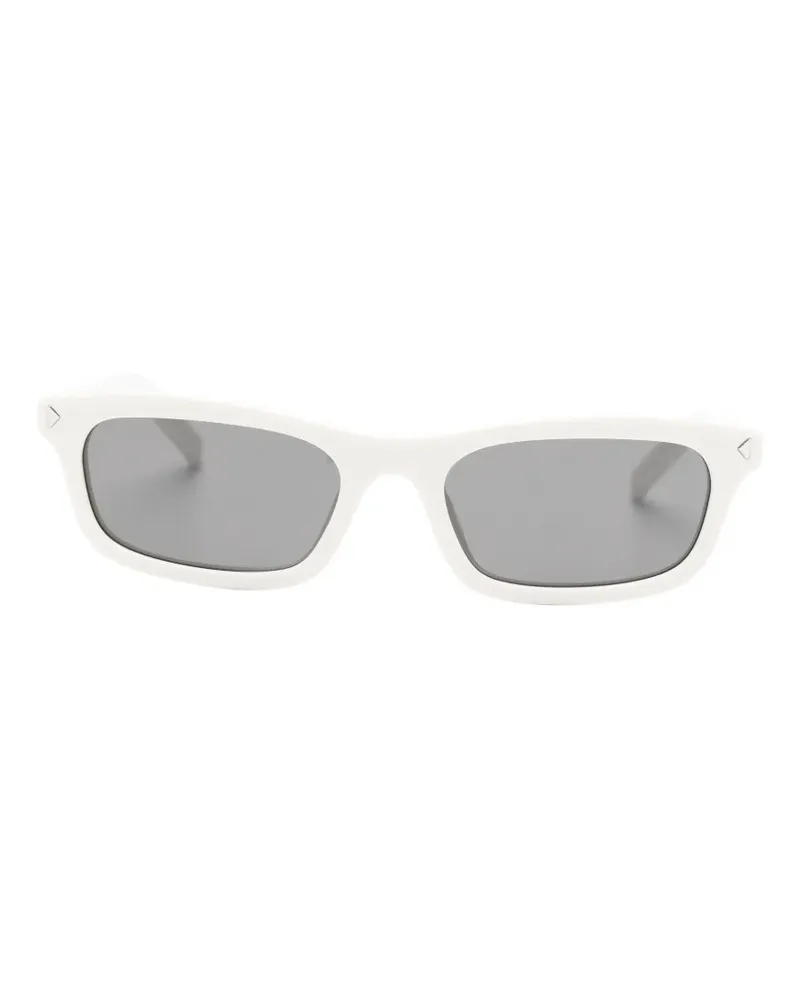 Prada Sonnenbrille mit eckigem Gestell - Weiß Weiß