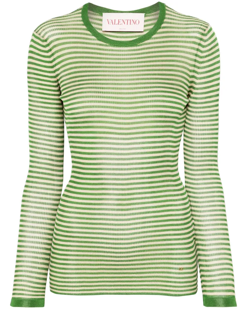 Valentino Garavani Gestreifter Pullover - Grün Grün