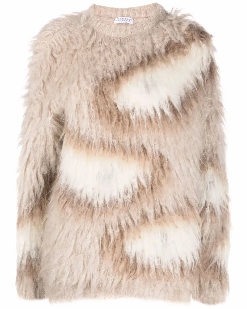 Brunello Cucinelli Mohairpullover mit Stehkragen - Nude Nude