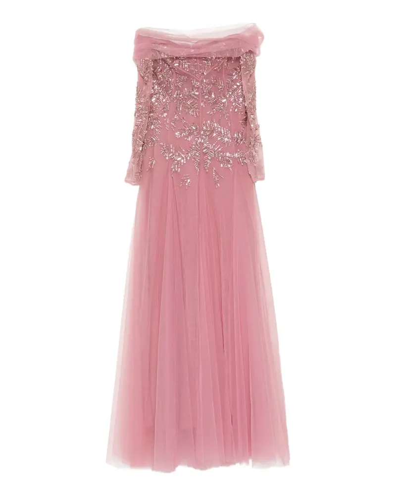 Zuhair Murad Maxikleid mit Kristallverzierung - Rosa Rosa