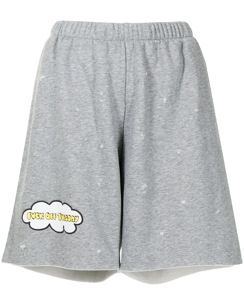 Natasha Zinko Joggingshorts mit Slogan-Patch - Grau Grau