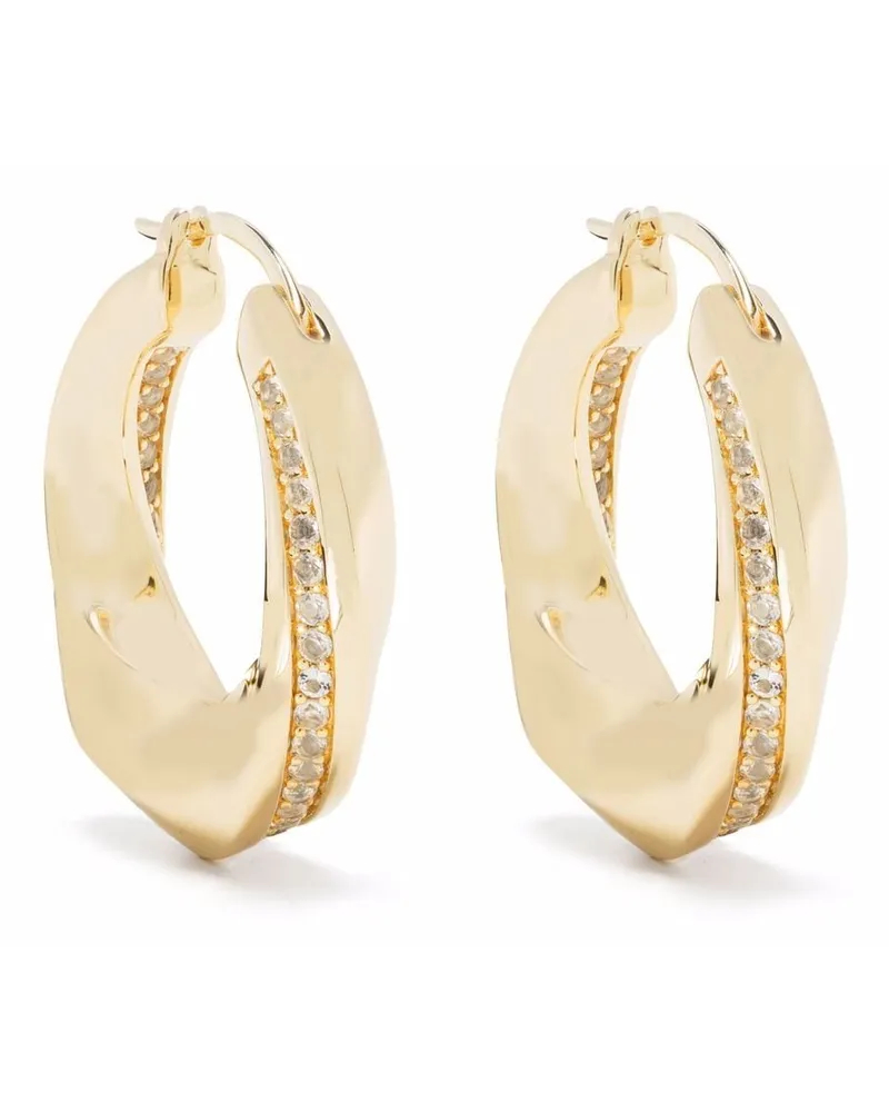 Tom Wood Vergoldete Infinity Rock-Crystal Creolen Gold