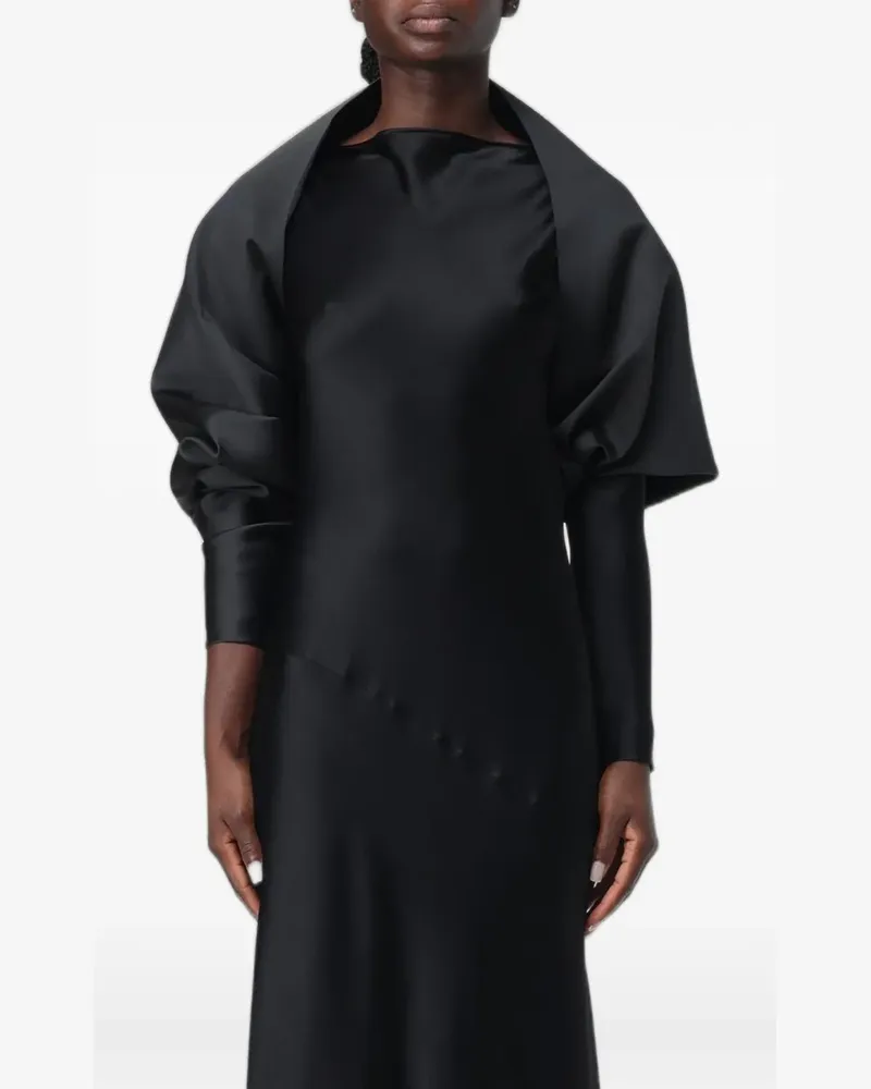 Alberta Ferretti satin-finish stole jacket - Schwarz Schwarz