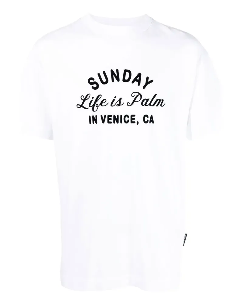 Palm Angels Sunday T-Shirt mit Logo-Print - Weiß Weiß