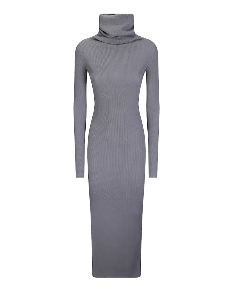 Rick Owens ribbed-knit long-sleeve maxi dress - Grau Grau