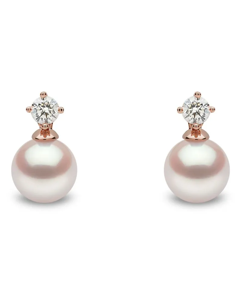 YOKO London 18kt Rotgoldohrringe mit Akoya-Perle und Diamant - Rosa Rosa