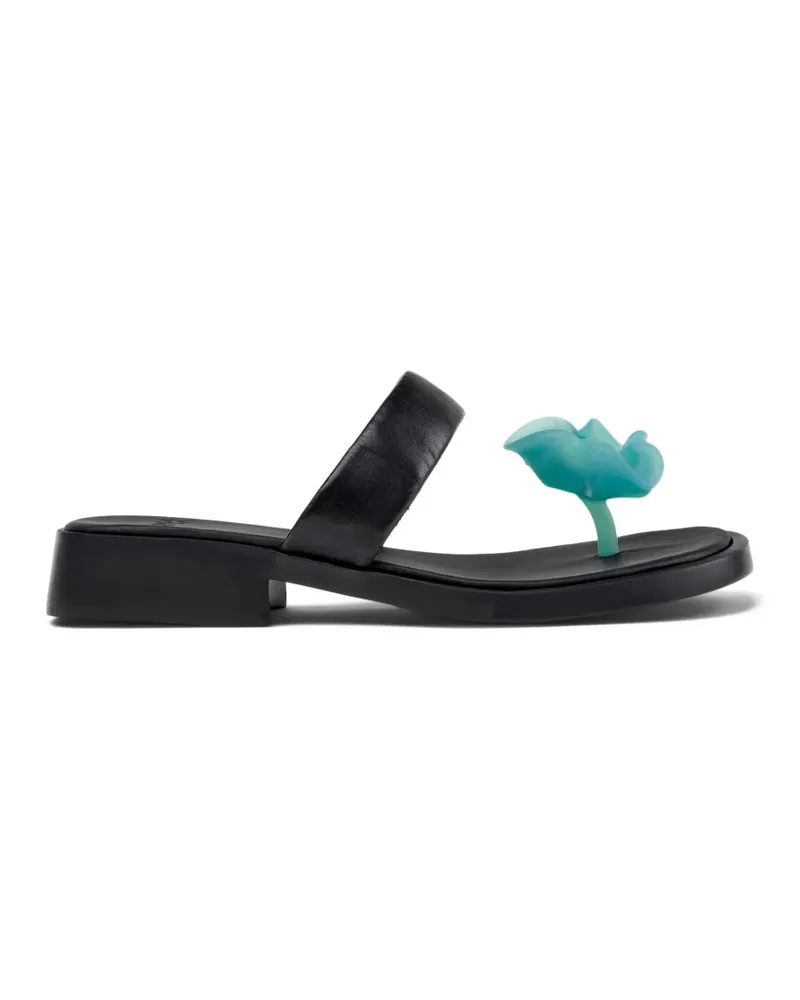 Camper Dana Sandalen mit Blumenapplikation - Schwarz Schwarz