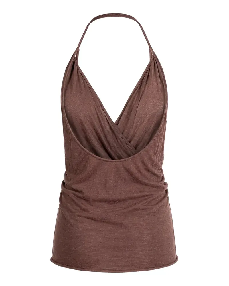 Rick Owens crossover-strap halterneck top - Violett Violett