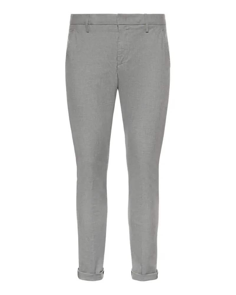 Dondup slub-texture turn-up trousers - Grau Grau