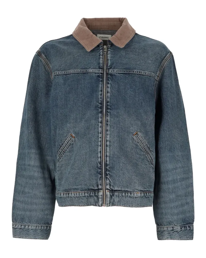 Frame Denim corduroy-collar trucker denim jacket - Blau Blau