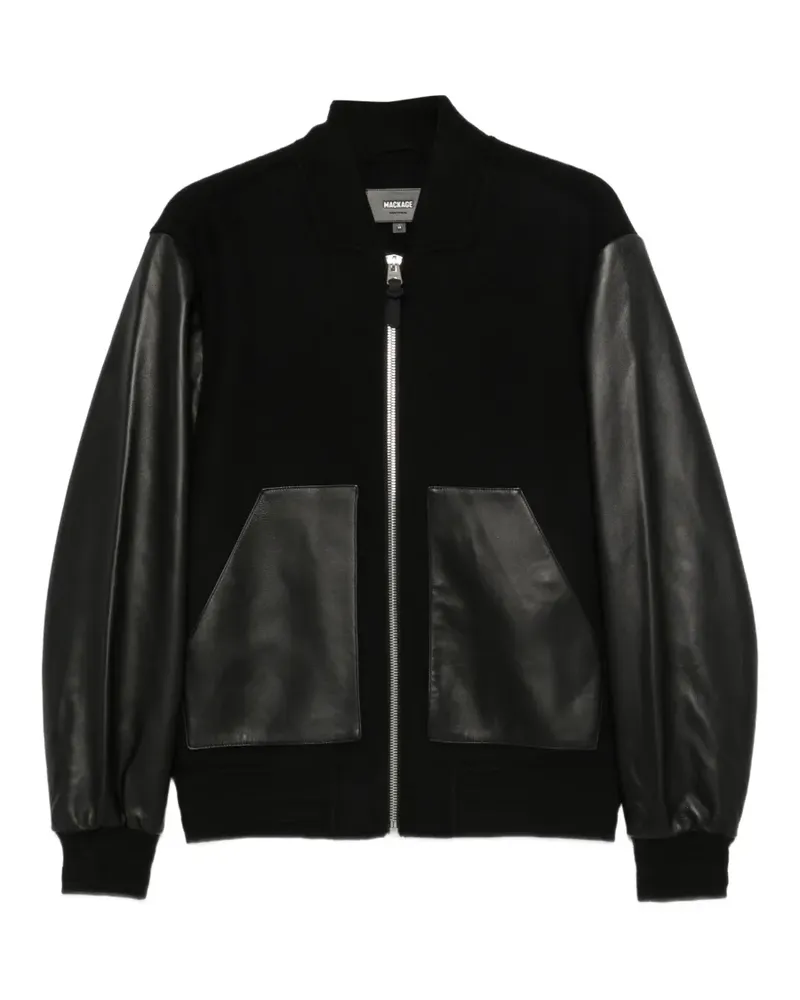 Mackage Tripp Bomberjacke mit Ledereinsätzen - Schwarz Schwarz