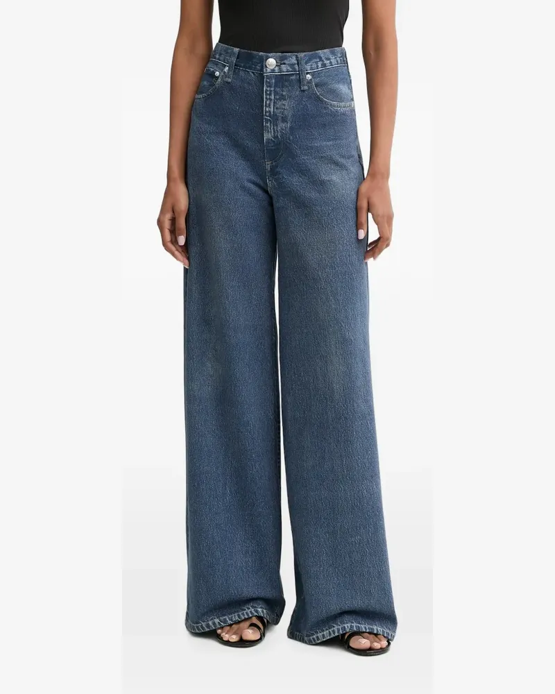 Rag & Bone Weite High-Waist-Jeans - Blau Blau