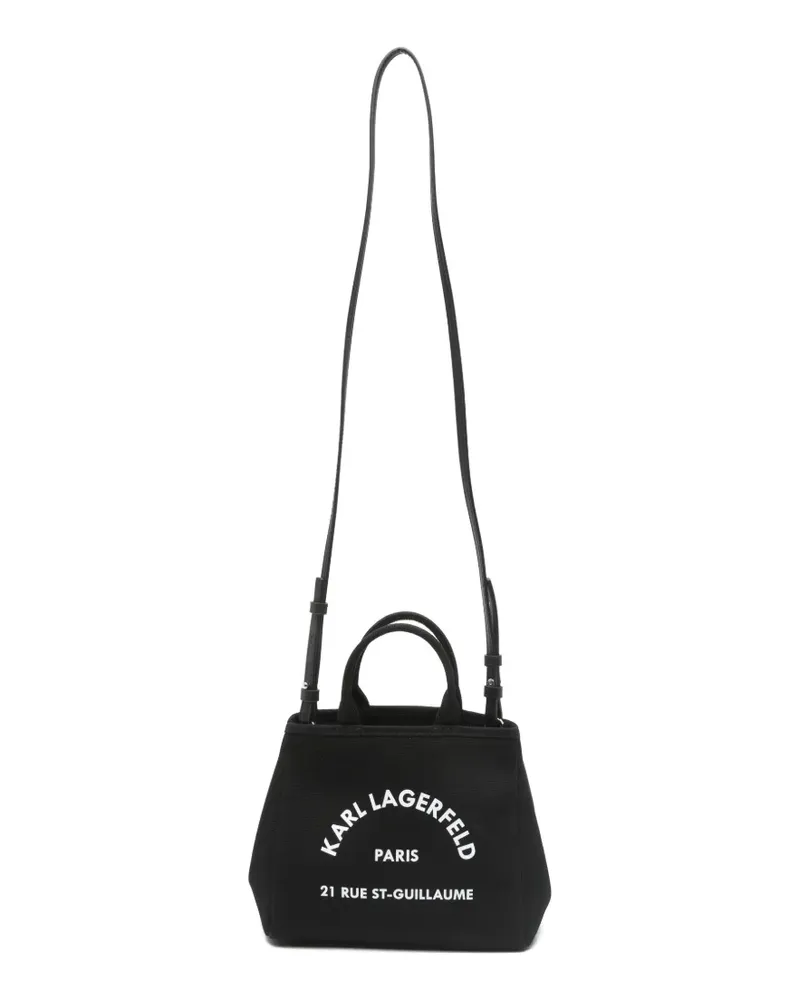Karl Lagerfeld mini logo-print canvas tote bag - Schwarz Schwarz