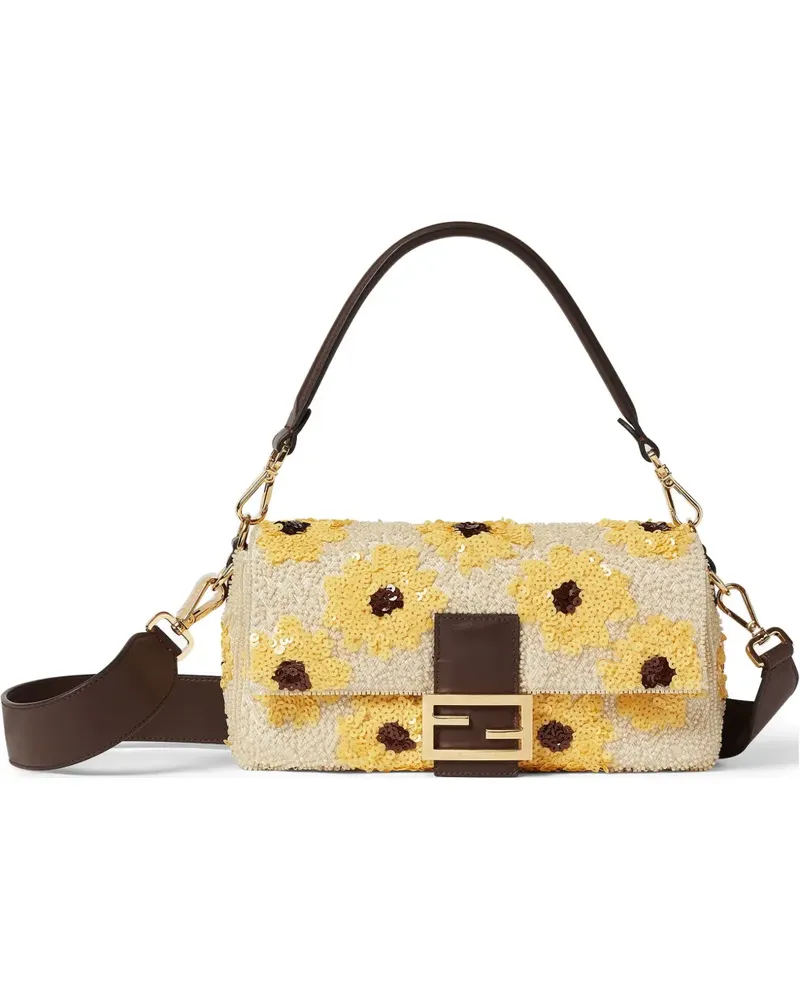 Fendi floral shoulder bag - Nude Nude