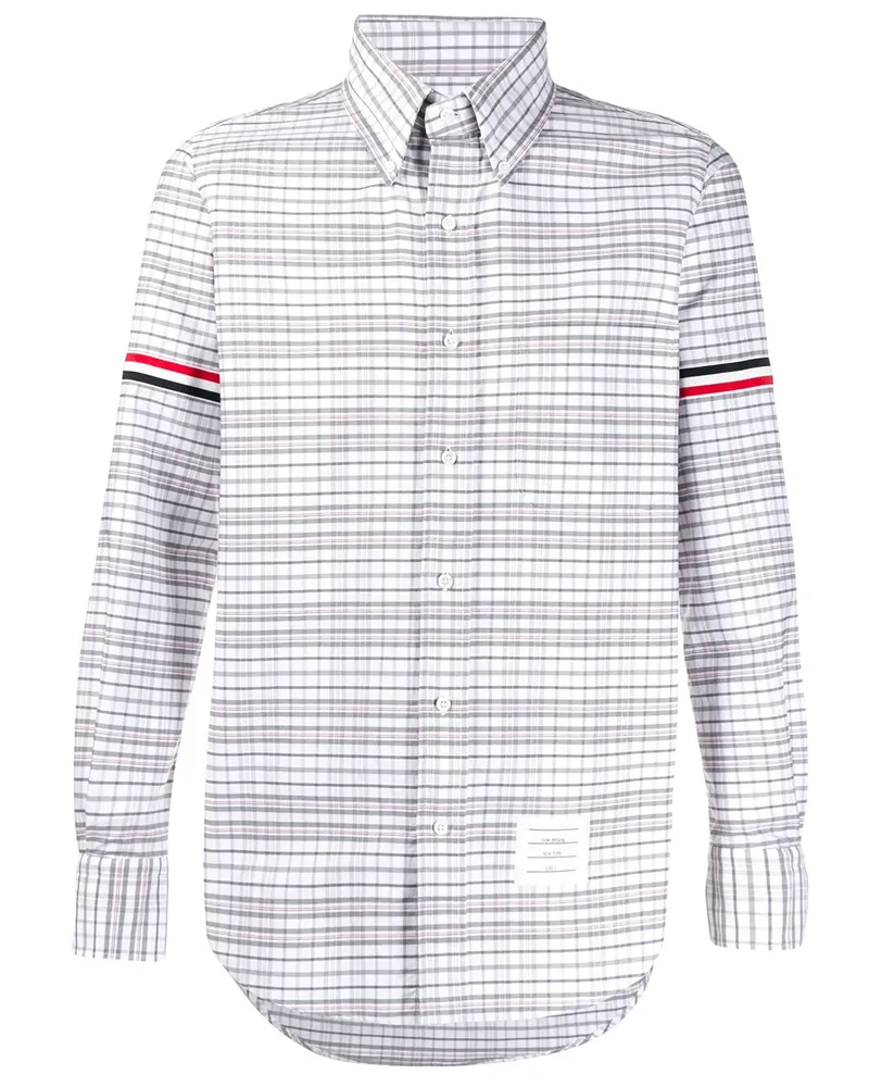 Thom Browne Kariertes Hemd mit Armbinden - Weiß Weiß
