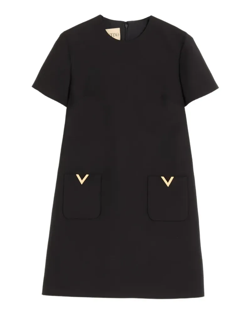 Valentino Garavani Crepe Couture Minikleid mit kurzen Ärmeln - Schwarz Schwarz