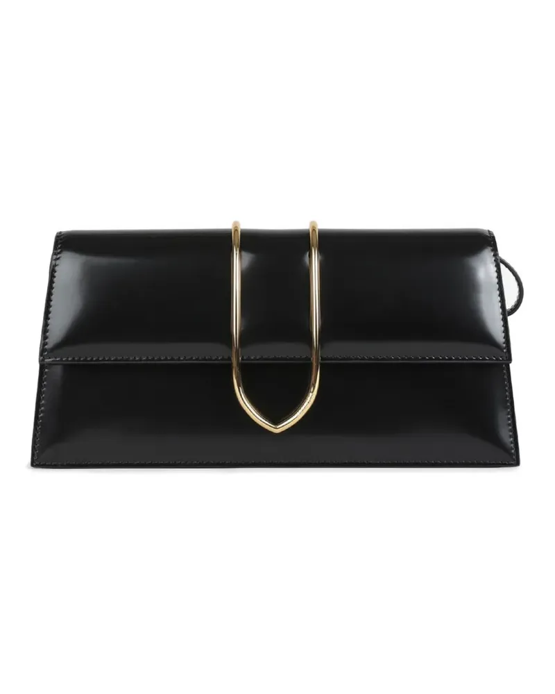 Jacquemus Schultertasche mit Metallklappe - Schwarz Schwarz