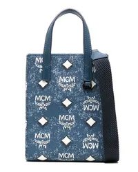 MCM Mini Aren Kuriertasche im Jeans-Look Blau