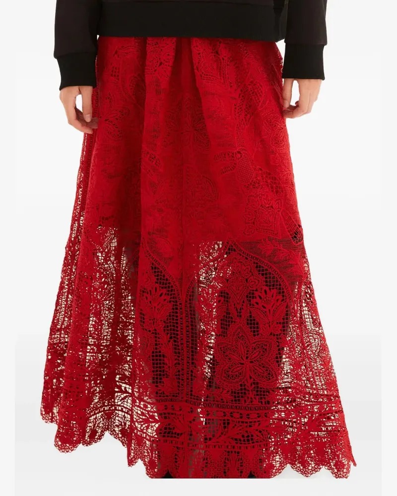 FARM Rio lace maxi skirt - Rot Rot