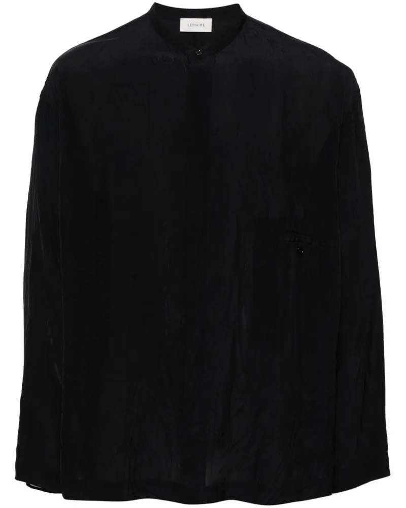 Christophe Lemaire Semi-transparentes Hemd mit Knitteroptik - Blau Blau