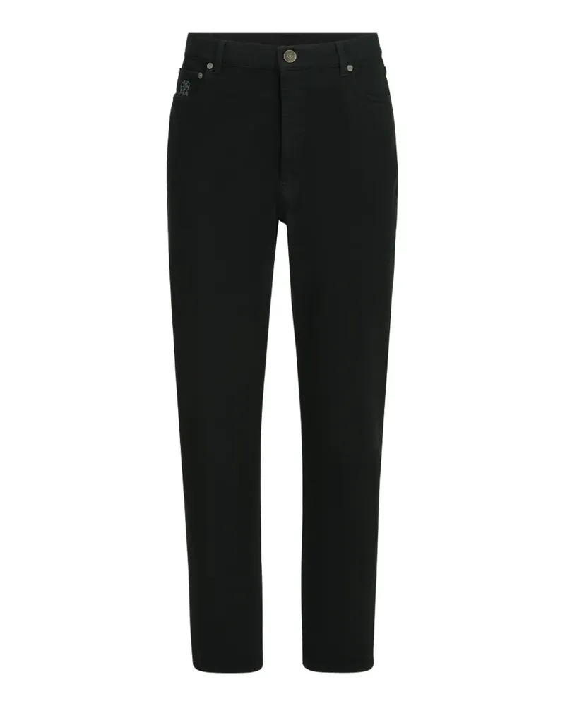 Brunello Cucinelli garment-dyed denim iconic-fit five-pocket trousers - Schwarz Schwarz