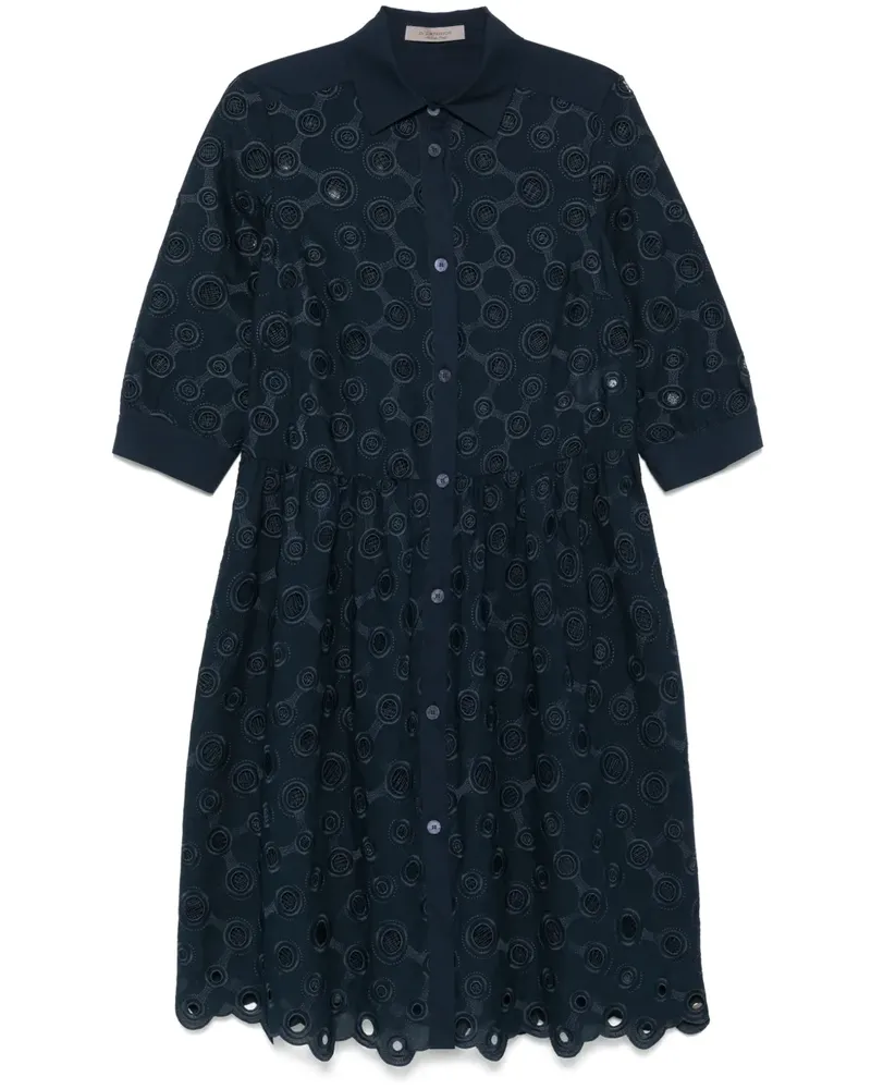 D.EXTERIOR Midikleid mit Stickerei - Blau Blau
