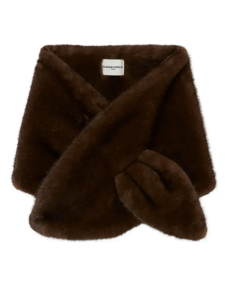 Claudie Pierlot Schal aus Faux Fur mit Schlitz - Braun Braun