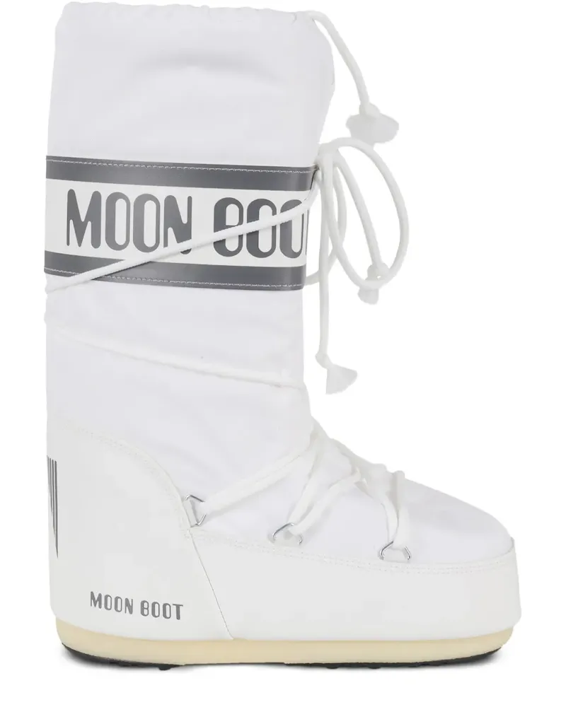 Moon Boot Schneestiefel mit Logo-Band - Weiß Weiß