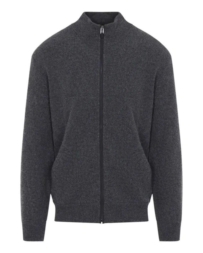 Canali ribbed-knit zip-up cardigan - Grau Grau