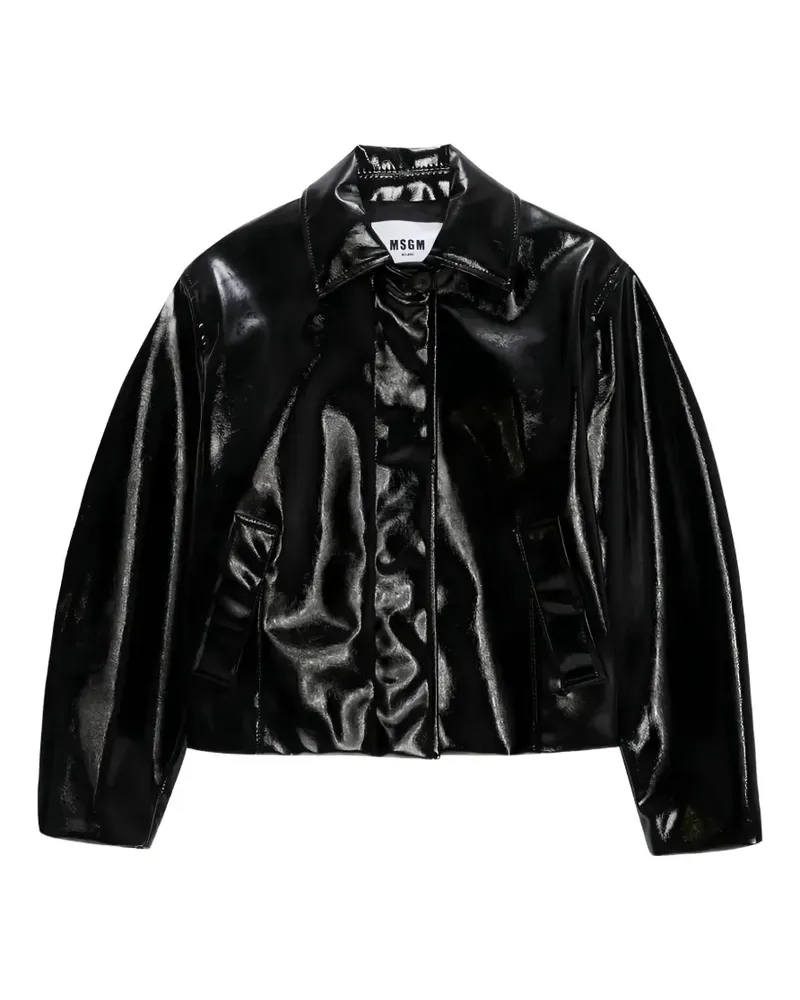 MSGM Bomberjacke mit Klappentaschen - Schwarz Schwarz