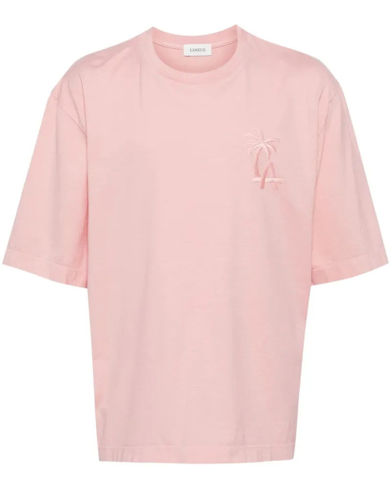 Laneus T-Shirt mit Logo-Stickerei - Rosa Rosa