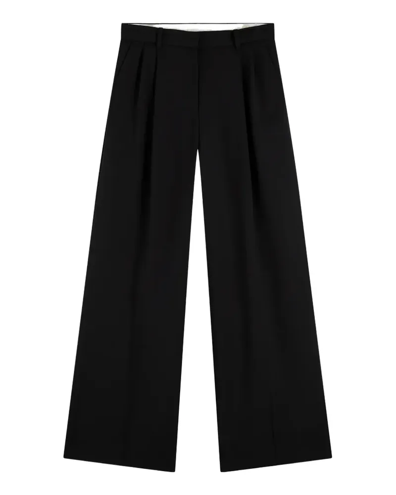 Tommy Hilfiger Wide-Leg-Hose mit Bundfalten - Schwarz Schwarz