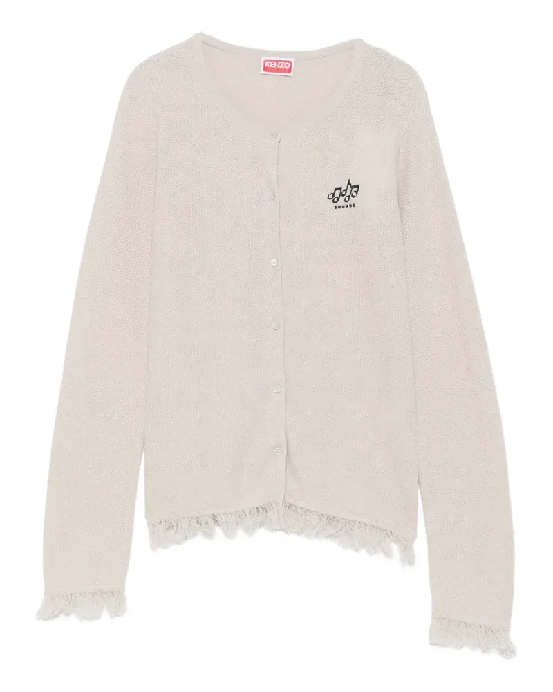 Kenzo Cardigan mit Fransen und Logo-Stickerei - Nude Nude