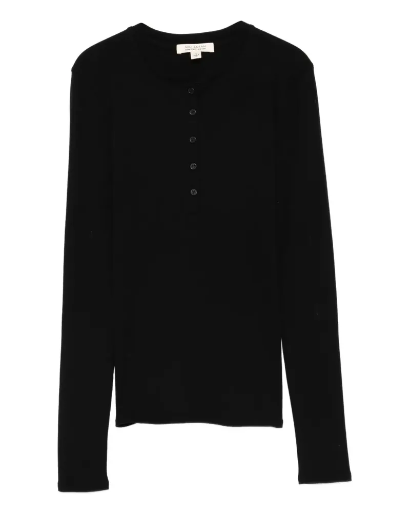 Nili Lotan button-fastening polo top - Schwarz Schwarz
