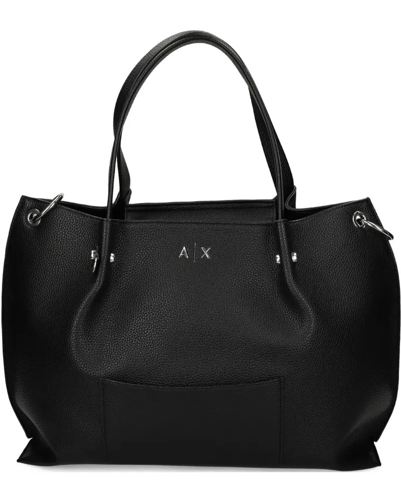 Armani Exchange Shopper mit Logo - Schwarz Schwarz