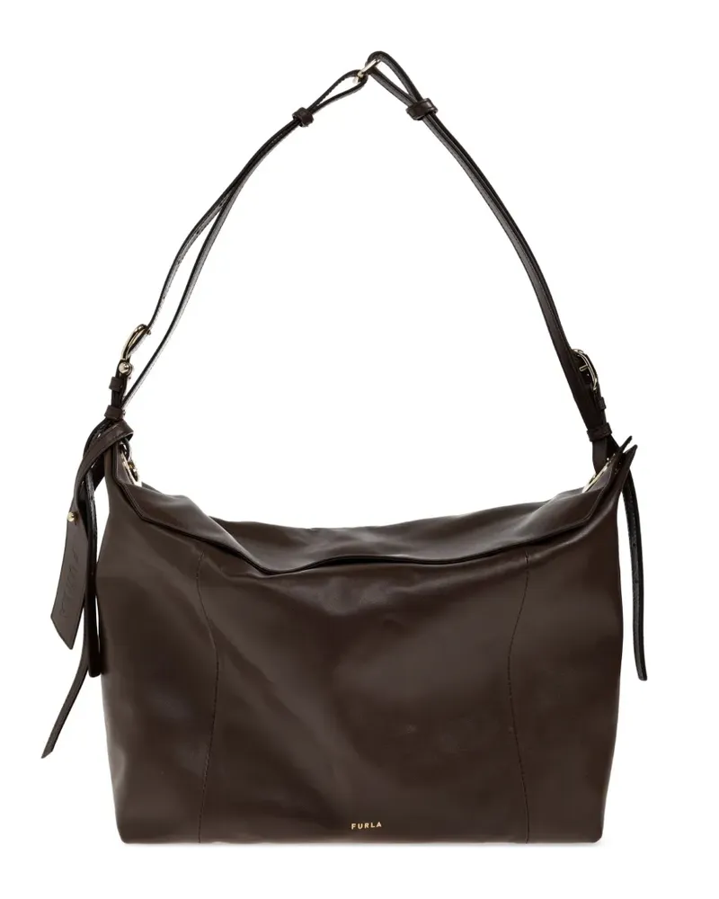 Furla Ginevra leather shoulder bag - Braun Braun