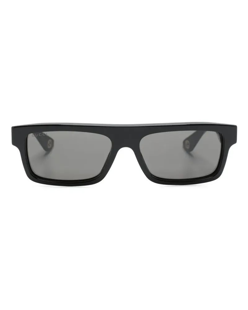Gucci Sonnenbrille mit eckigem Gestell - Schwarz Schwarz