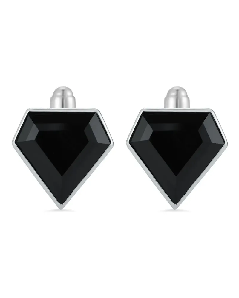 MATEO Pentagon Manschettenknöpfe mit Onyx aus Sterlingsilber Silber