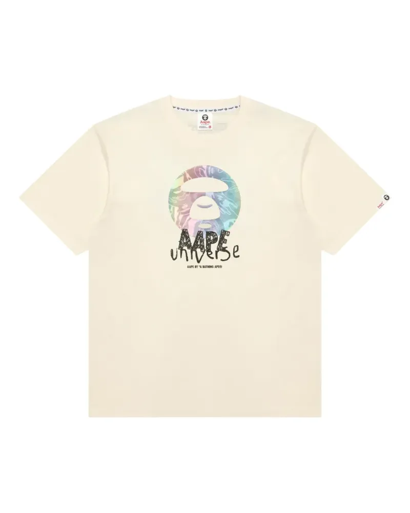 BAPE Logo-T-Shirt mit Moonface-Print - Nude Nude