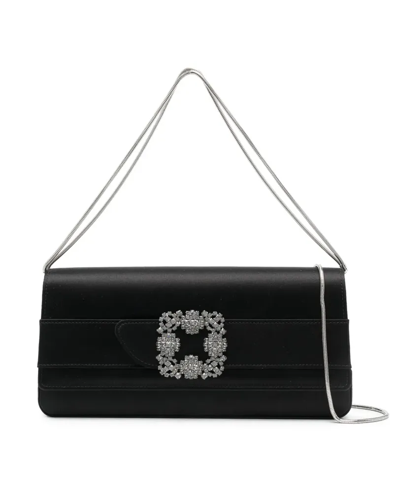 Manolo Blahnik Clutch mit Kristallen - Schwarz Schwarz